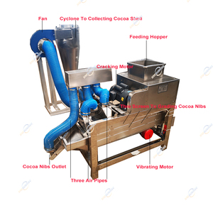 Stainless Steel 50 Kg/h Small Winnowing Roasted <strong>Cocoa</strong> <strong>Bean</strong> Sheller <strong>Shell</strong> <strong>Removing</strong> <strong>Cocoa</strong> <strong>Bean</strong> Peeling Cracking Shelling <strong>Machine</strong> - Product Image 3