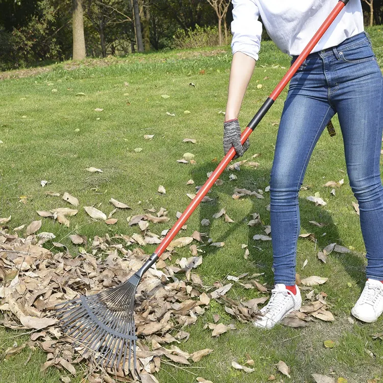 RK22-104 22 denti rastrello in acciaio con manico in fibra di vetro attrezzo da giardino