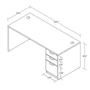 Escritorio de mesa de oficina ejecutiva de madera personalizado con cajones y cerraduras Escritorio de mesa ejecutiva para ordenador - Product Image 5