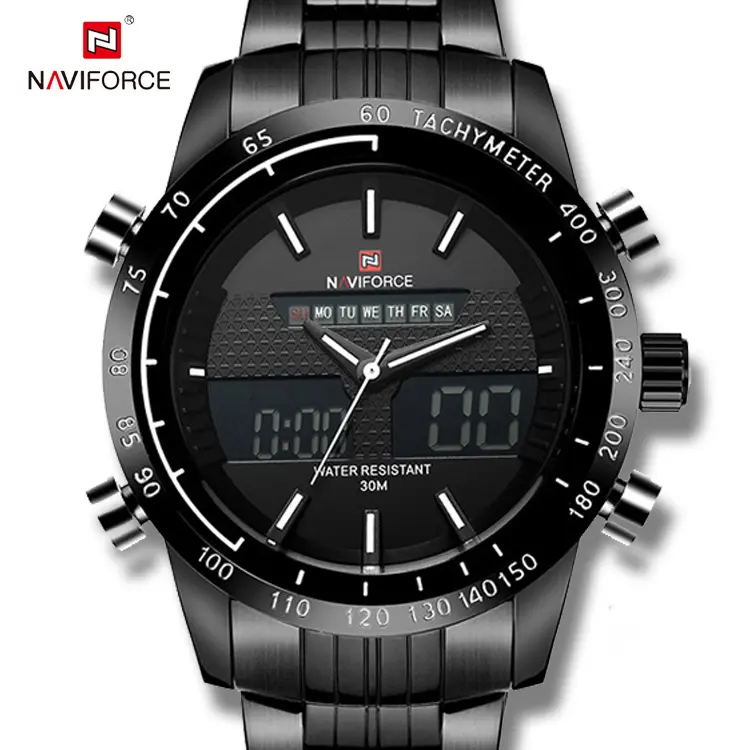 naviforce Classic multifunction waterproof quartz wristwatch digital men watches 9024