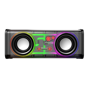 全新设计V8透明双扬声器高品质无线蓝牙扬声器，带RGB灯户外运动 - Product Image 2