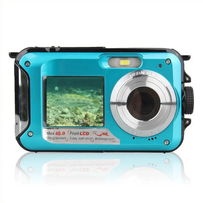 B368 Dual-Screen-Kamera 48 Megapixel wasserdichter Kamera-Camcorder Full HD 2.7K 1080P AVI JPEG 16X Digital zoom