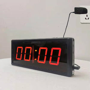 <strong>4</strong> Inch <strong>4</strong> Digits <strong>LED</strong> Wall Clock with Interval Countdown <strong>Timer</strong> with Stopwatch - Product Image 1