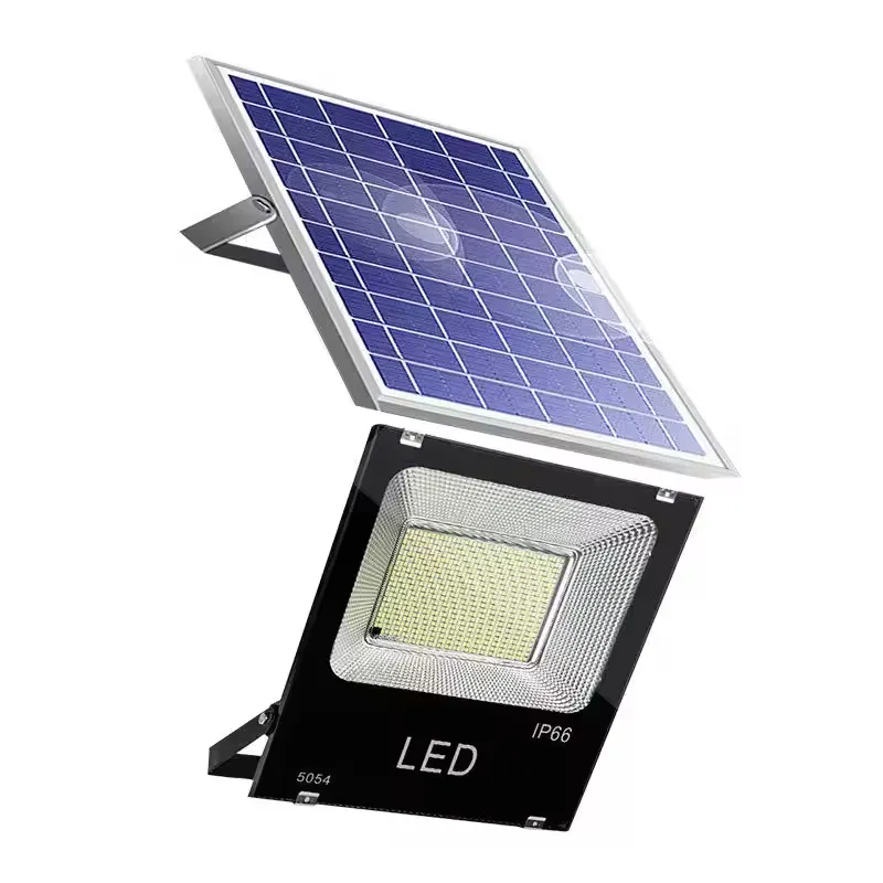 25/40/60/100/200W alimenté par LED solaire IP65 étanche 6500K détecteur de mouvement activé projecteur de rue extérieur