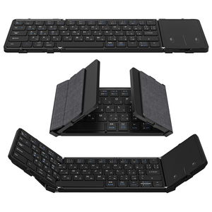 Teclado Bluetooth plegable Touchpad Aluminio Ultra Delgado Teclado plegable portátil Recargable para iOS iPads Android Ventana - Product Image 3