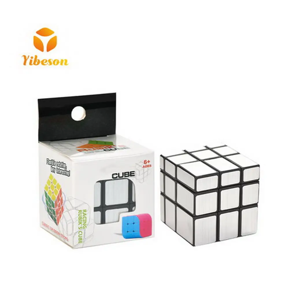 Оптовая продажа, игрушка, разные геометрические формы, 3D головоломка, скорость обучения мозгу, волшебный Серебряный зеркальный куб 3x3