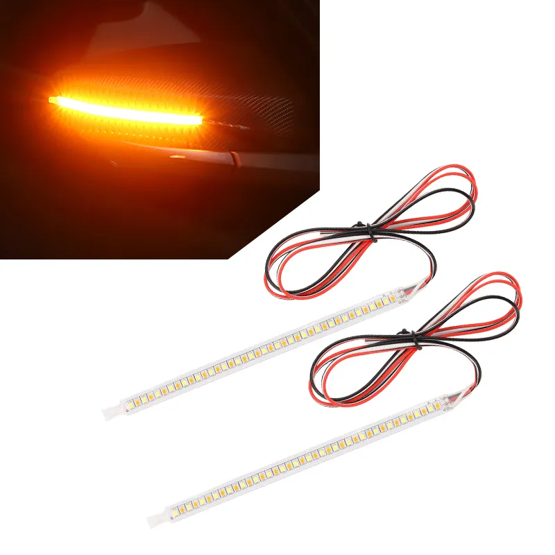 5W Car espelho retrovisor running light DRL com lâmpada de piscar Indicador intermitente Amber LED Signal Light