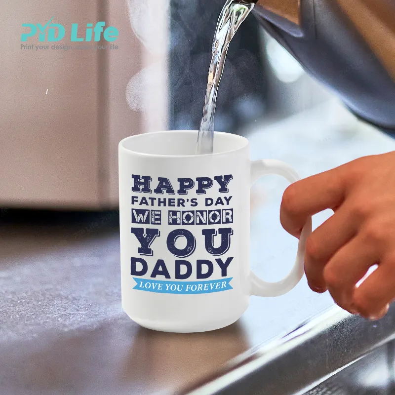 PYD Life – cadeaux de fête des pères personnalisables, tasses à café en céramique vierge avec Logo, échantillon gratuit, 2023, 15oz, 450ml