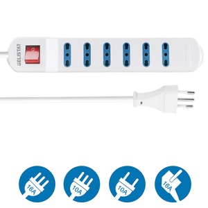 Italian <strong>Type</strong> <strong>Socket</strong> 5 Outlets Hot Selling Extension Power Strip Color White