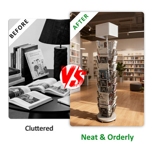 Tùy Chỉnh 360 Xoay Cuốn Sách Hiển Thị Kệ Sàn Dây Kim Loại Cuốn Sách Truyện Tranh Hiển Thị Giá Thiệp Chúc Mừng Hiển Thị Đứng Cuốn Sách Hiển Thị Đứng - Product Image 3