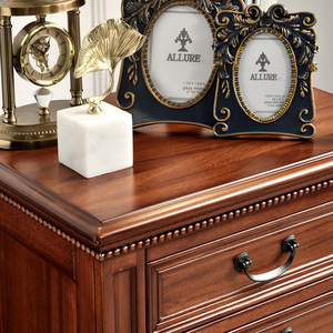 Nhà Máy Cửa Hàng Mỹ Phong Cách Rắn Gỗ Bàn Đêm Với 3 Ngăn Kéo Bên Bảng Cho Đồ Nội Thất Phòng Ngủ - Product Image 3