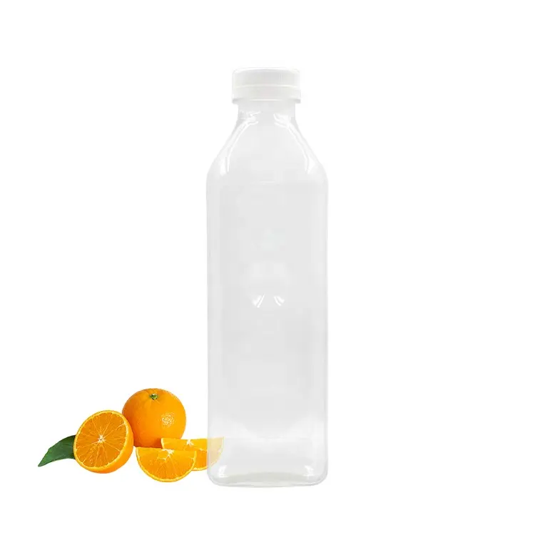 زجاجات عصير بلاستيكية شفافة مع أغطية