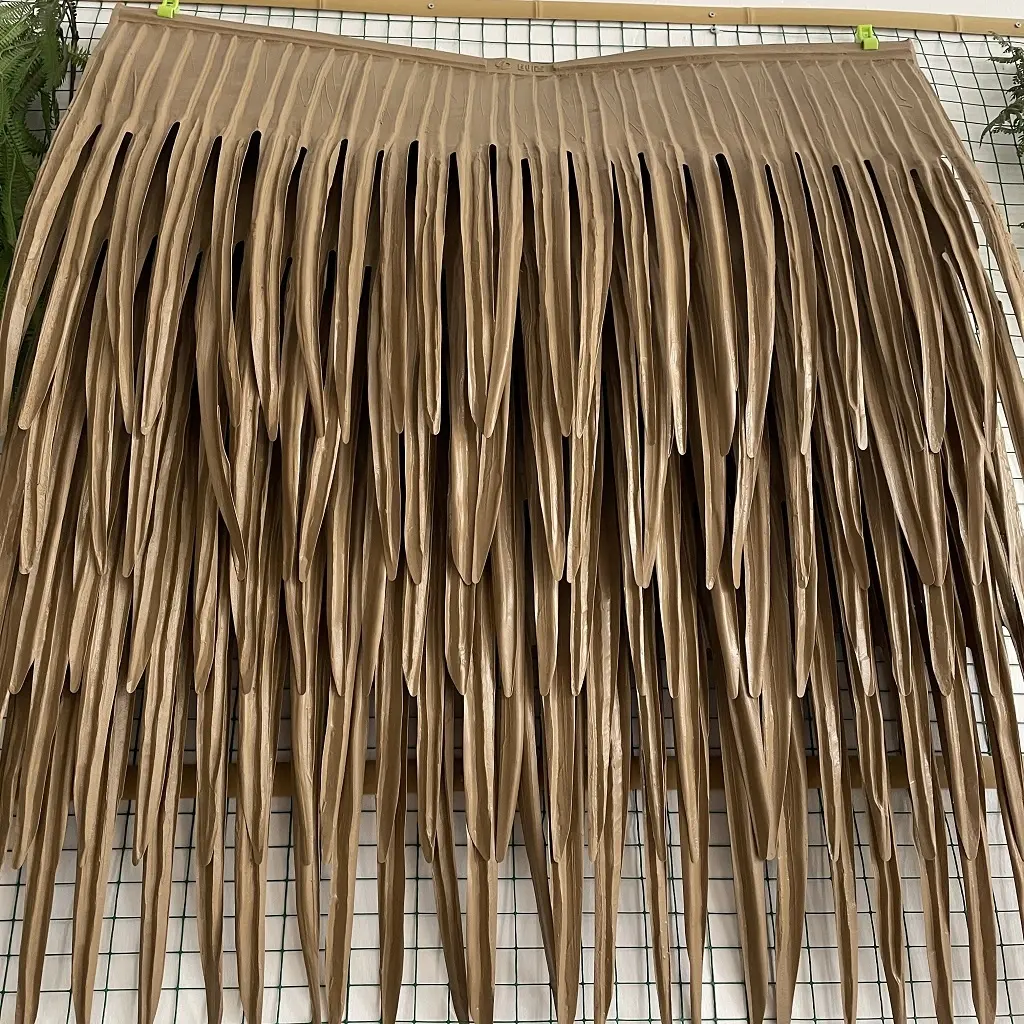 Không thấm nước nhân tạo tổng hợp Palm thatch mái ngói thiết kế truyền thống vật liệu nhựa cho xây dựng biệt thự và khách sạn