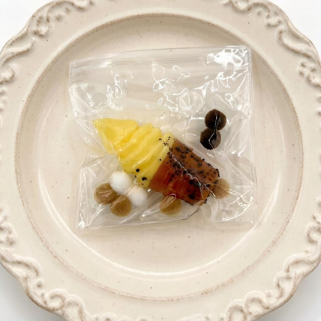 Cornet de glace au chocolat et au fromage