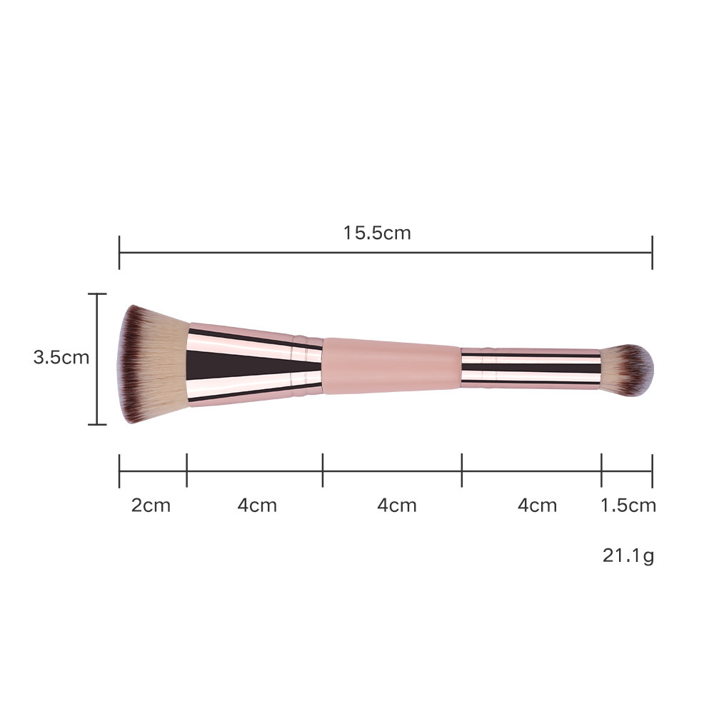 Brocha correctora de base de doble cabezal, rosa