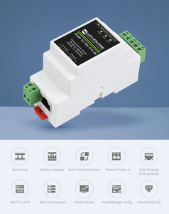 RS485 a ETH (B) 2 unids/lote Industrial Modbus RS485 Servidor serie RS485 a RJ45 Ethernet TCP IP a función POE de montaje en riel serie - Product Image 2