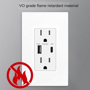 Enchufe de pared USB estándar americano certificado Etl 4.2A 20W carga rápida con enchufe funcional tipo C - Product Image 2