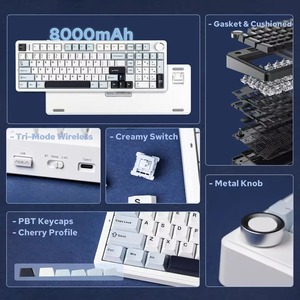 2025 AULA F99PROワイヤレスゲームキーボードガスケット構造3/5ピンホットスワップ機械式メディアノブデスクトップ用 - Product Image 6