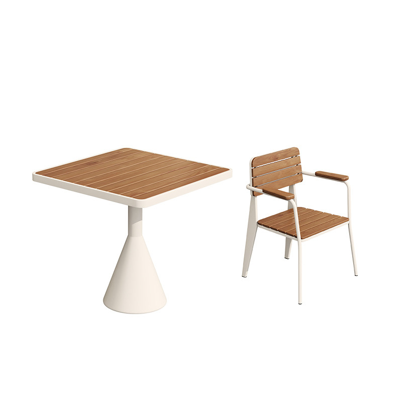 White square table-4 chair-60cm diameter