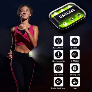 UMIONE BSCI fabrika 6 LEDs klip emniyet lambası USB-C şarj edilebilir koşu ışıkları koşucular için reflektör ile - Product Image 6