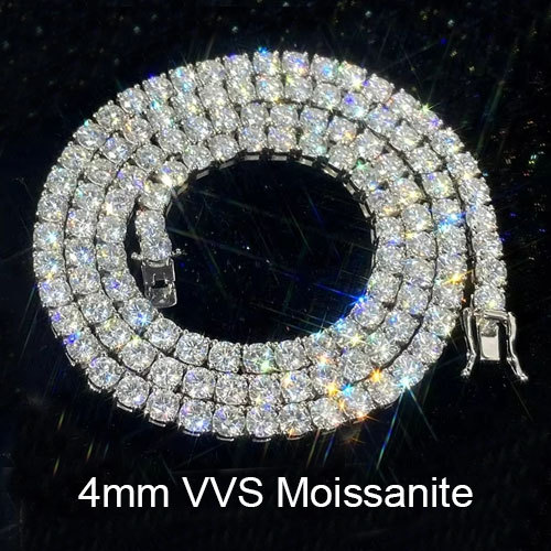 Collana in argento con moissanite da 3 mm