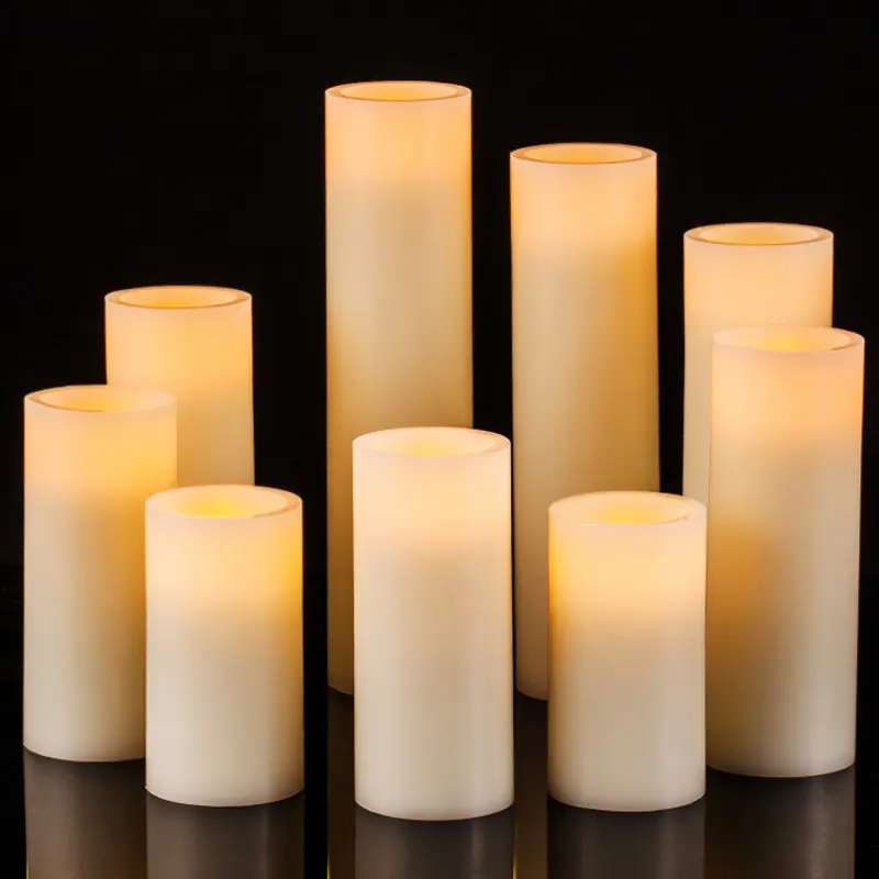 Favores de la boda 12 unids/set velas sin llama con pilas H5 "Pilar de cera Real vela LED parpadeante con Control remoto
