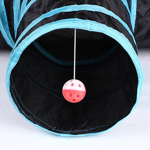 Pet kapalı kediler için kedi tüneli tüp 3 yollu katlanabilir Kitty tünel sıkılmış kedi Pet oyuncaklar Peek delik oyuncak topu - Product Image 3