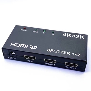 1X2 4K * 2K HDMI Spliter con chaqueta de PVC 1 en 2 salidas Dual Monitor HDMI Splitter para DVD HDTV Altavoz Cámara-Aplicación de computadora