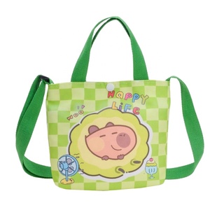 Bolso de hombro de lona de gran capacidad para mujer DL123 nuevo Capybara Capibala estilo de moda abierto para estudiante Tutorial clase uso escolar - Product Image 1