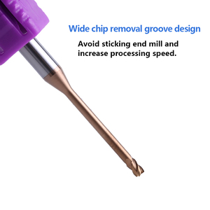 High Precision 2-Fluted Tungsten Steel Carbide Long Neck CNC <strong>Deep</strong> Groove Ball End Mill <strong>Cutter</strong> R0.75*8 Nano ODM Cutting Machine - Product Image 2
