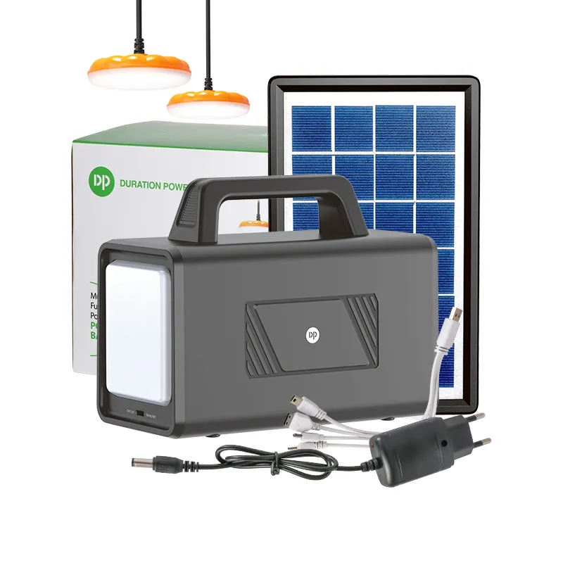 Solar Power Lighting Kit Lampu Led Portabel Power Station Pengisi Daya Luar Ruangan Sistem Energi Surya