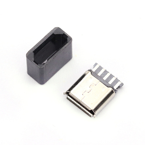 DIY微型USB 5P 5Pin母插头连接器套件，带黑色外壳焊接线类型 - Product Image 2