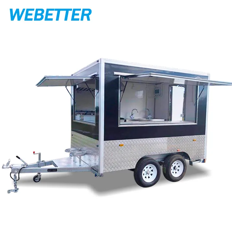 WEBETTER Street Hotdog Cart Petit chariot de restauration mobile Concession Food Trailer Mini camion de restauration rapide mobile entièrement équipé à vendre