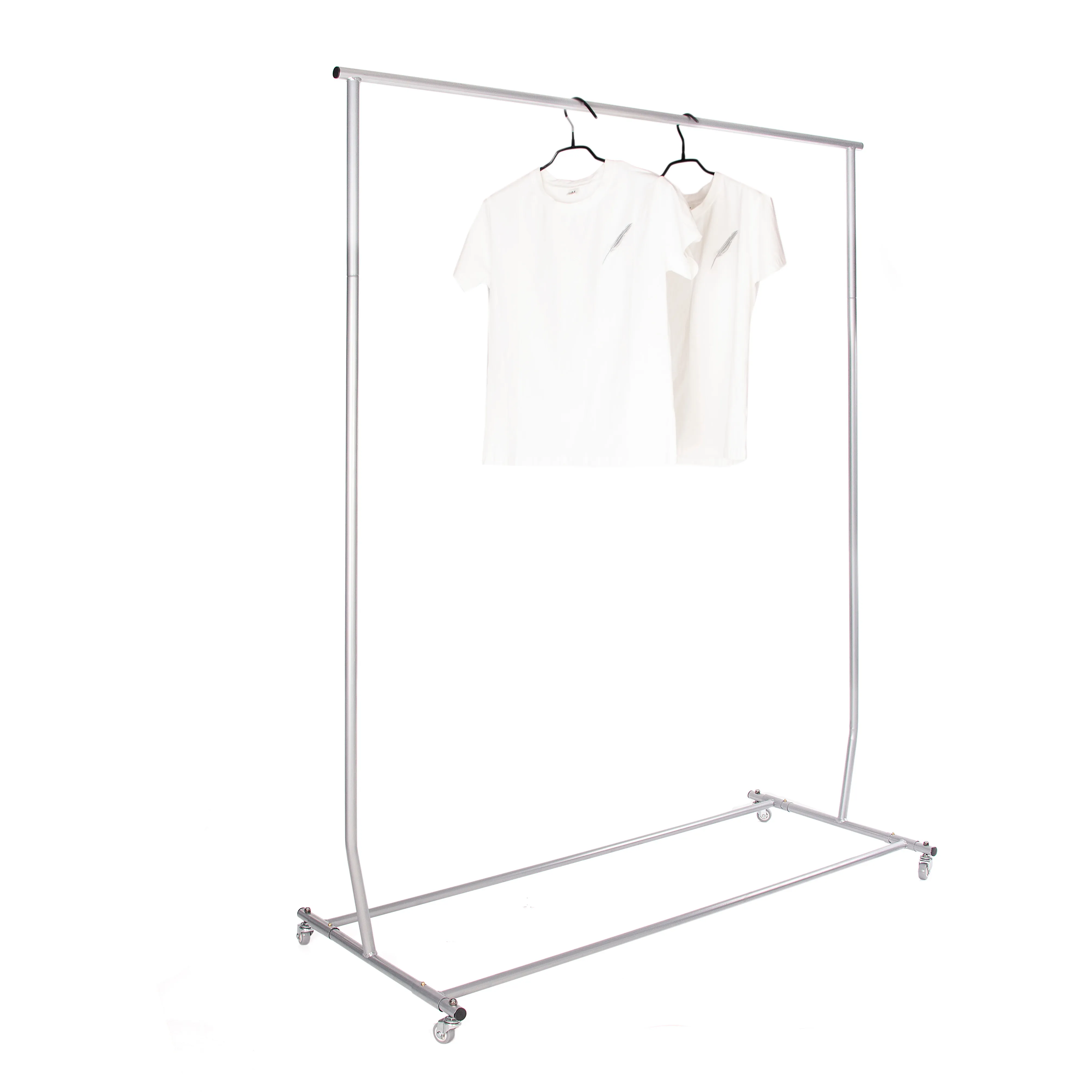 Suporte de rack de pendurar roupas, tubo de metal para secagem de roupas, com rodas e rack de sapatos