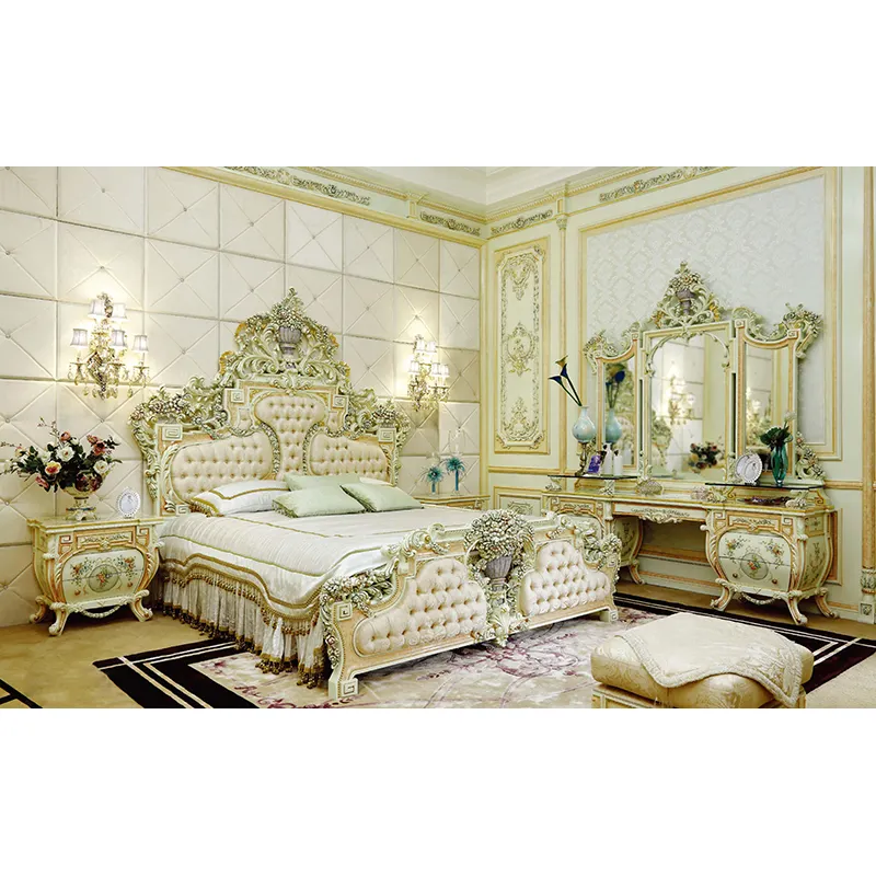 Rococo-muebles de dormitorio italianos y franceses, armario de madera maciza, diseño antiguo