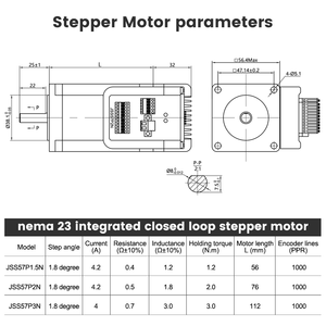 1.5Nm 2Nm 3Nm integrato digitale ibrido servomotore Nema 23 motore passo-passo per uso industriale - Product Image 3