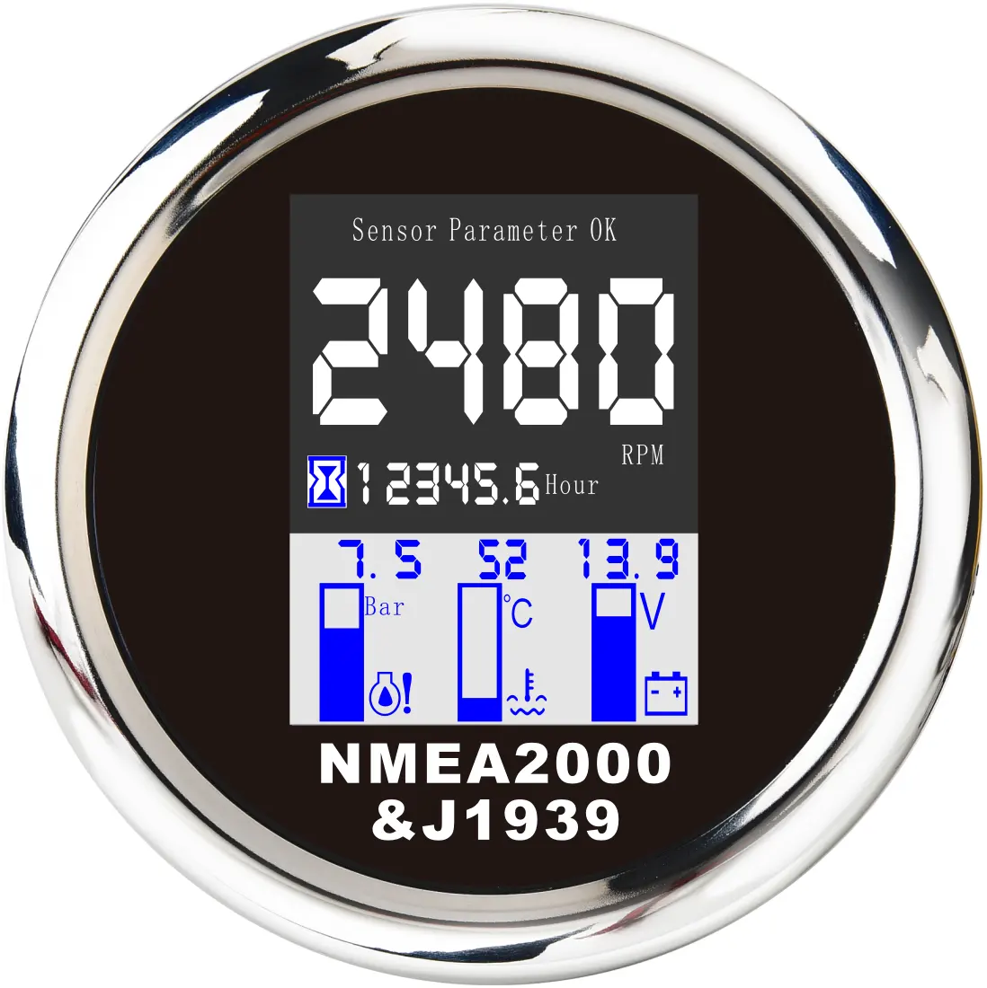 NMEA2000 contaore contagiri Volt acqua Temp Oil Press Boost Gauge tachimetro GPS