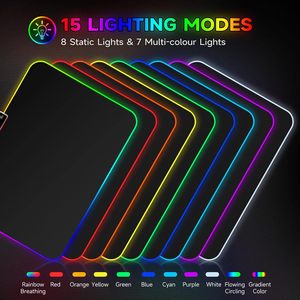 RGB Gaming Mouse Pad Pequeno Mousepad 340x245x3mm PC Gaming Acessórios LED Mouse Mat para Mesa Boy Presentes para Computador Gamer