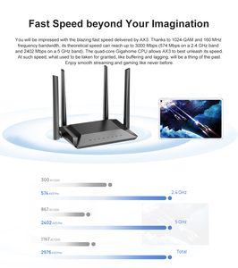 Wifi6 ax3000ตัวขยายช่วงจุดเข้าใช้งานดูอัลแบนด์เราเตอร์ ax3000ตาข่ายเราเตอร์ไวไฟ2.4G & 5G เราเตอร์ Wi-Fi 6 - Product Image 6