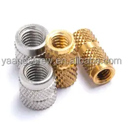 M3 M4 M5 4-40 2-56 Factory Brass Heat Staking Knurled Threaded Inserts Nut For 3d Printing