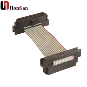 Özel gri düz şerit kablo 1.27mm ile maç 2.54mm IDC soket konnektör kablo tesisatı esnek montaj kablosu - Product Image 1