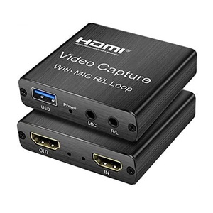 高清视频USB 2.0 HDMI 1080P HDMI视频捕获4K HDMI到USB 2.0带循环输出音频视频捕获卡转换器用于计算机 - Product Image 1
