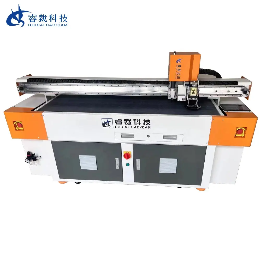 Máquina de corte e vinco digital RUICAI CNC para tecido de fibra de poliéster, tecido pré-preg, couro e calçados, tecido de fibra de vidro
