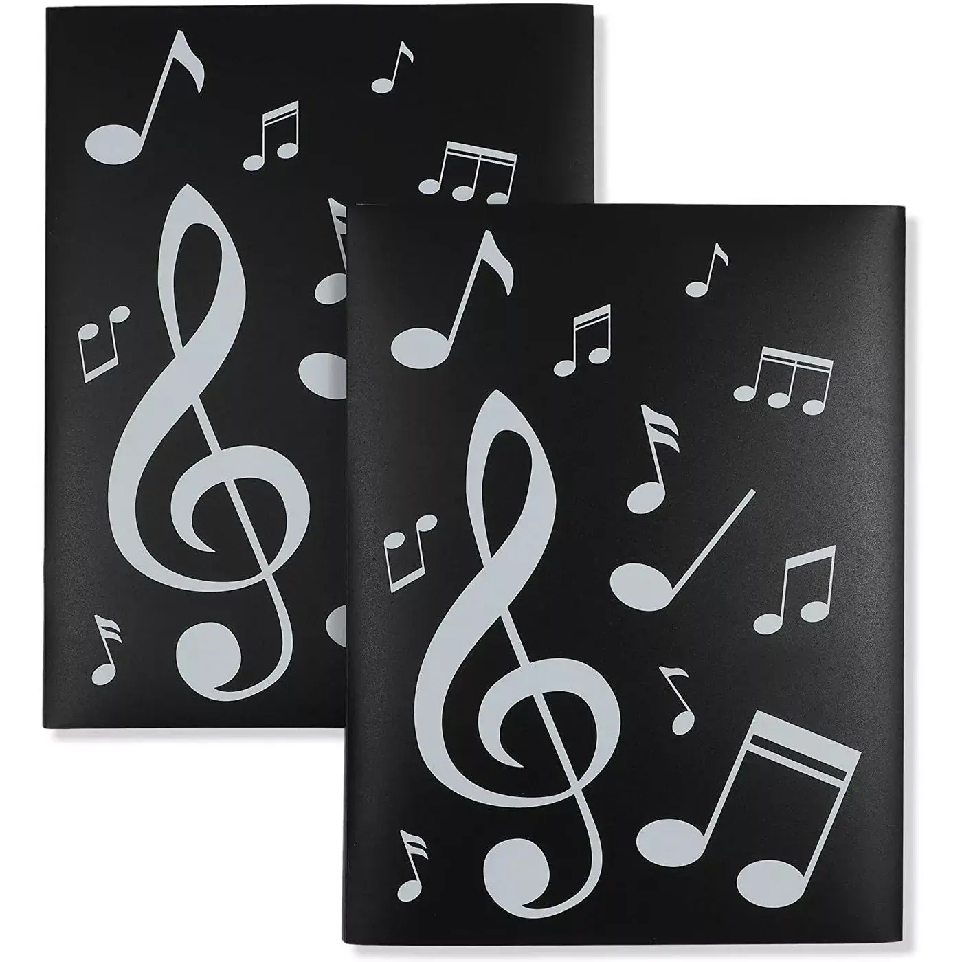 PP Plastic Black Music Folder for Music Sheets Spread to 4-Sided Pockets