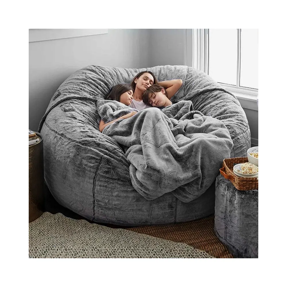 Bean Bag Bed For Adults Foam Big Chair Cozy Sofa 7Ft Bean Bag Chair Cover