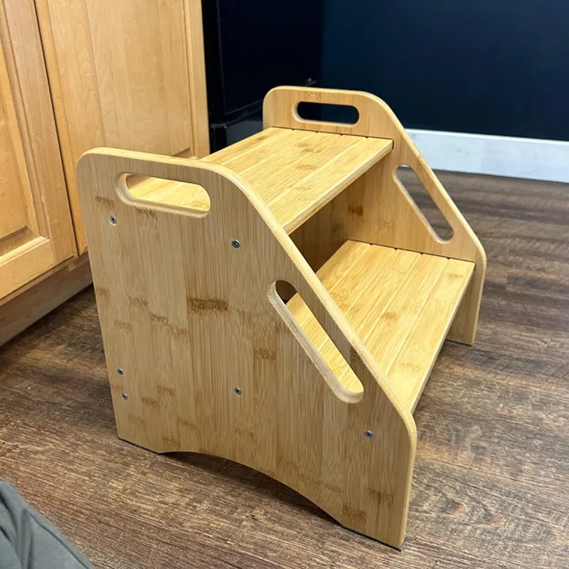 Escabeau en bois, tabouret en bambou pour salle de bain