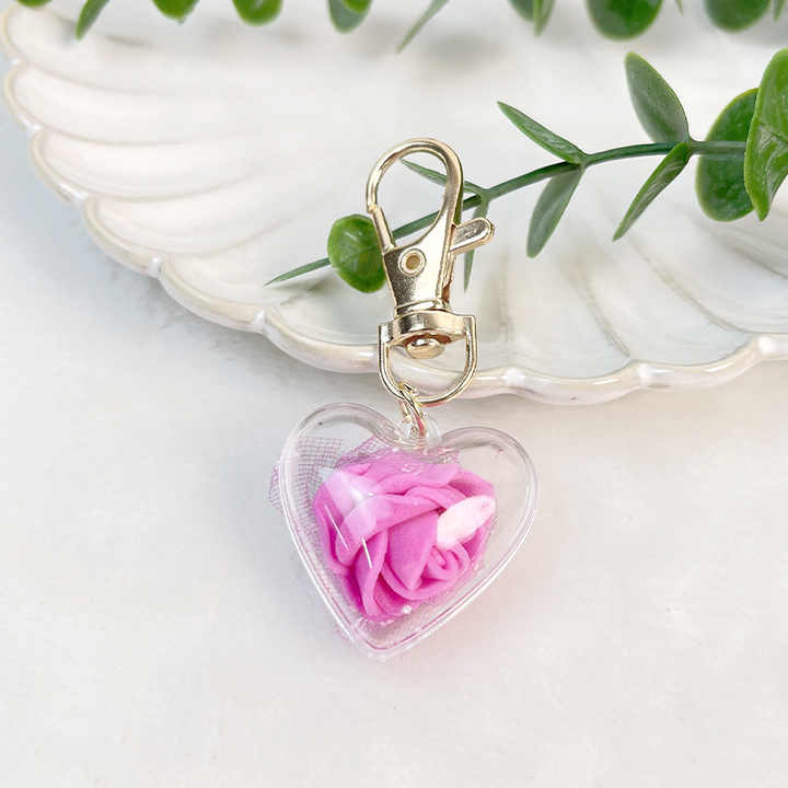 Wholesale Creative Fashion Love Rose Eternal Flower Keychain Lovely Earphone Set Bag Pendant Car Keyring