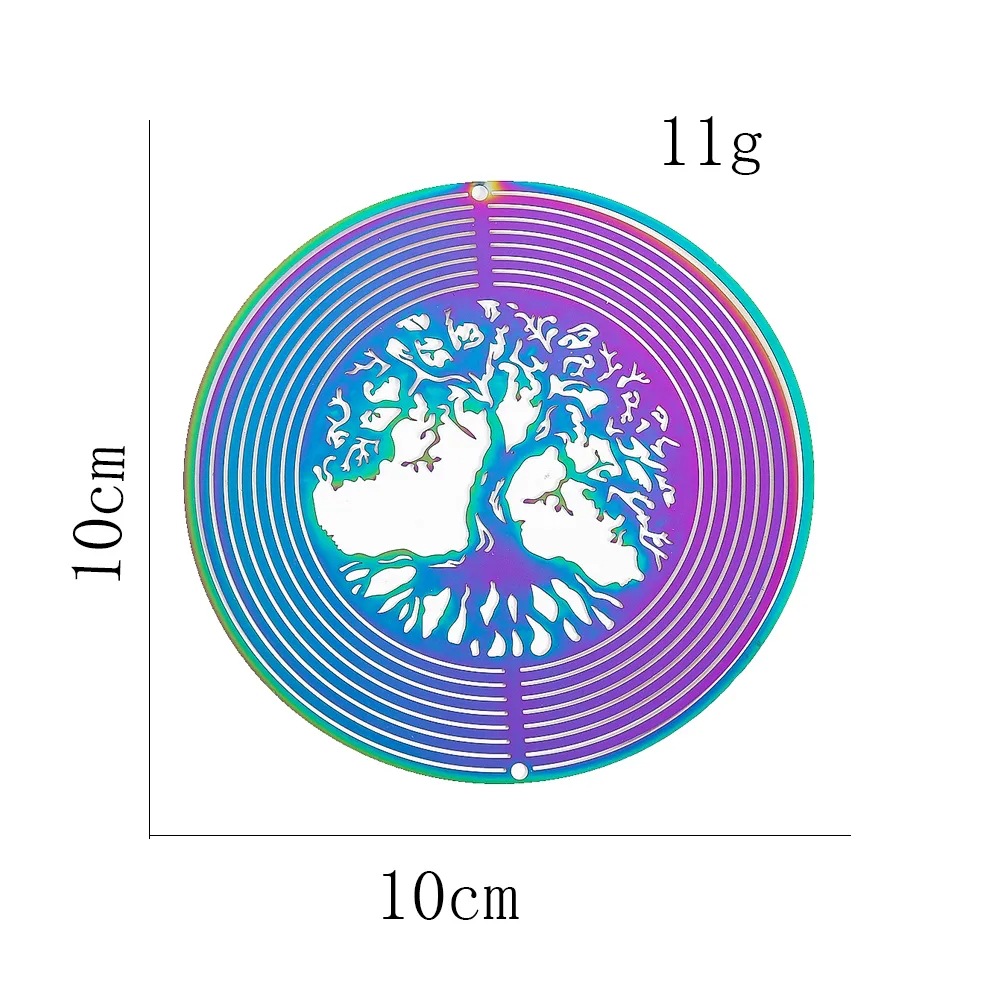 Round multi-circle lucky tree/Plated wind chimes