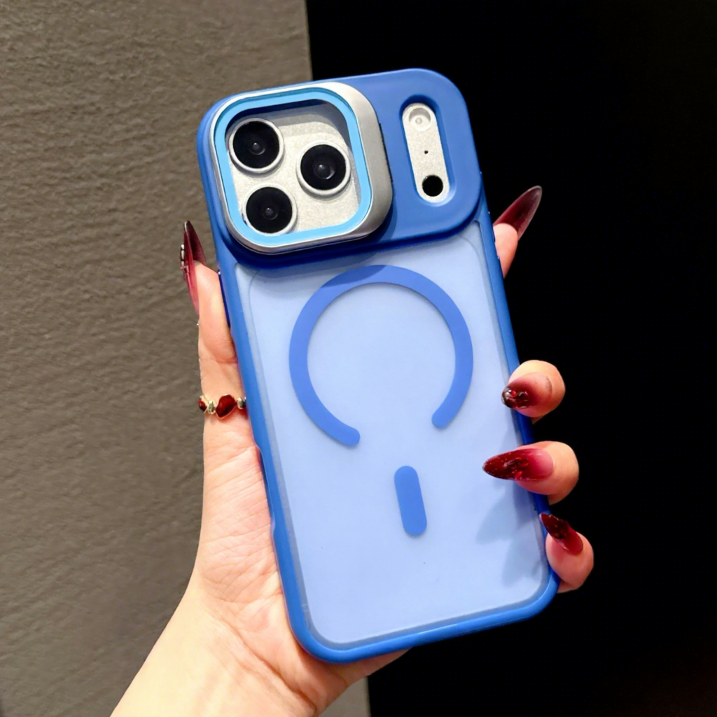 Far peak blue j3 skin-feel lens holder with magnetic attachment