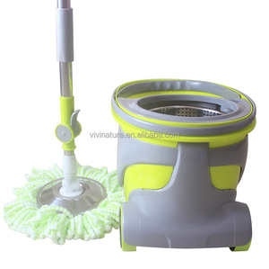 Esfregão giratório mágico com 4 rodas, esfregão de rotação fácil 360 com refil de tecido - Product Image 4